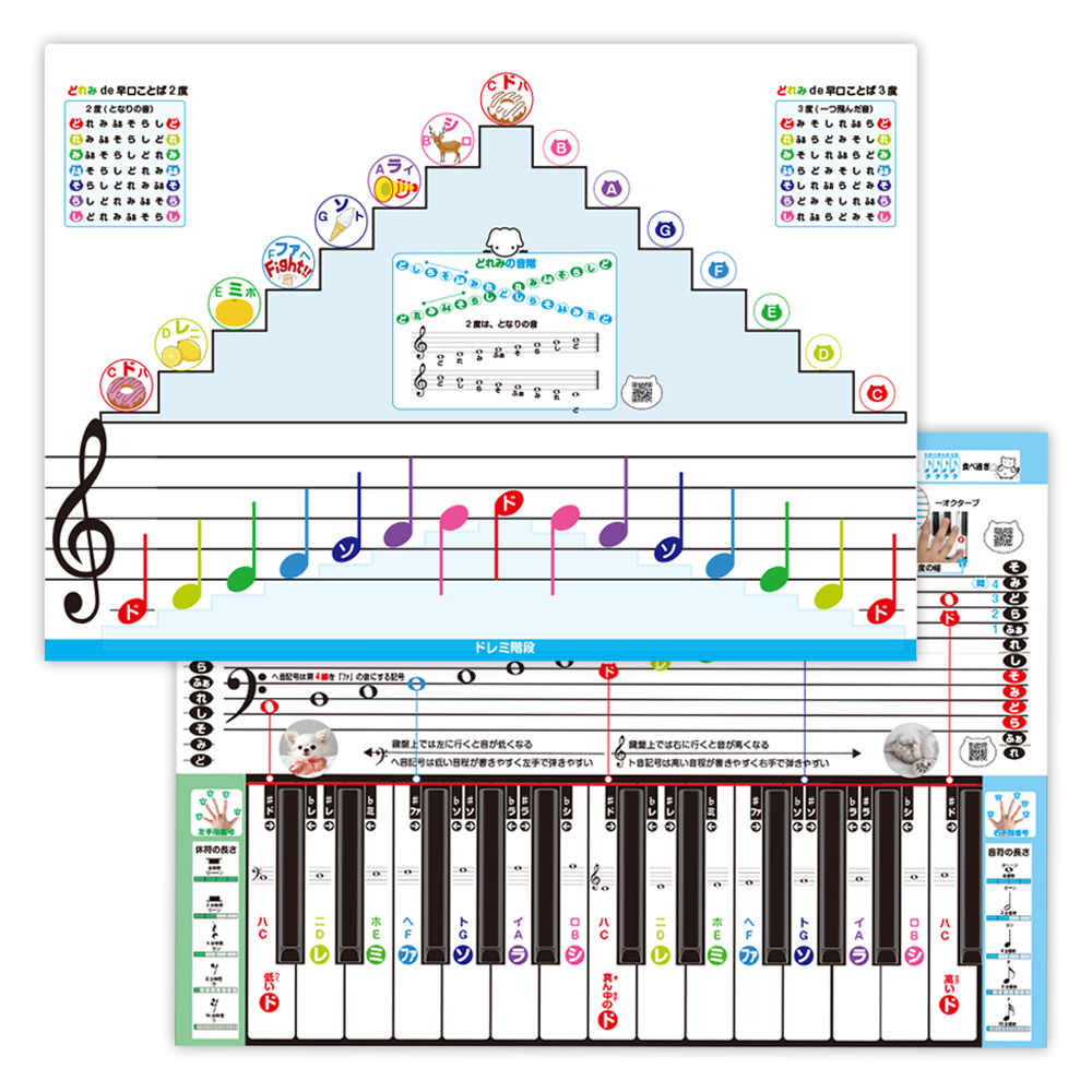 【 ドレミ階段 】 お風呂ポスター 2枚セット・A3サイズ