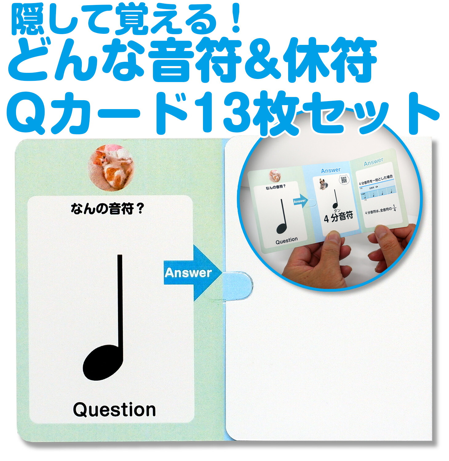 どんな音符＆休符Qカード（13枚セット）