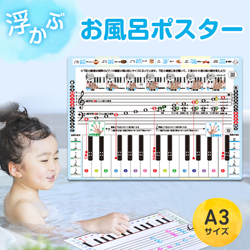 お風呂ポスター（鍵盤）